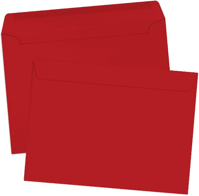 LUXPaper 9 x 12 Booklet Envelopes | Holiday Red | 60lb. Text | 50 Qty - Image 3