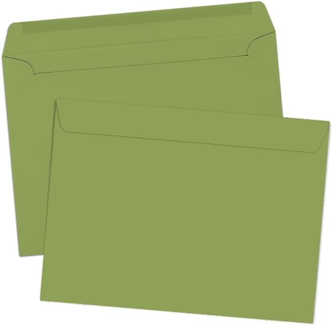 LUXPaper 9 x 12 Booklet Envelopes | Avocado Green | 70lb. Text | 250 Qty - Image 3