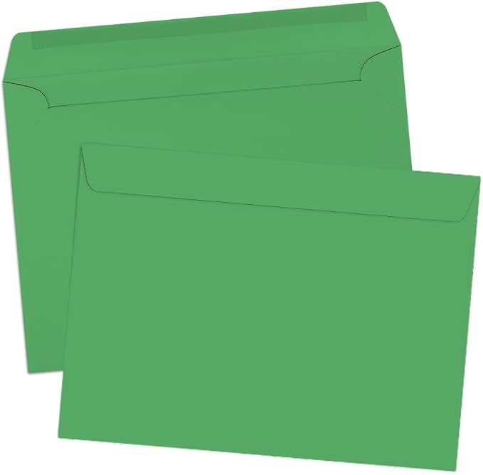 LUXPaper 9 x 12 Booklet Envelopes | Holiday Green | 80lb. Text | 50 Qty - Image 2