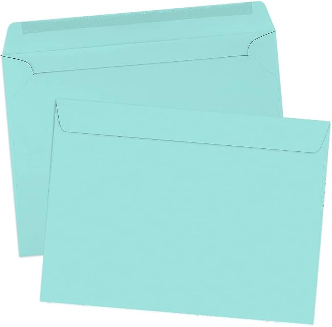 LUXPaper 9 x 12 Booklet Envelopes | Seafoam Blue | 80lb. Text | 50 Qty - Image 3