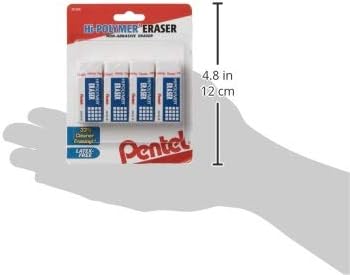 Pentel Hi-Polymer Block Eraser, Small | White | Pack of 8 | ZEH05BP4 - Image 7