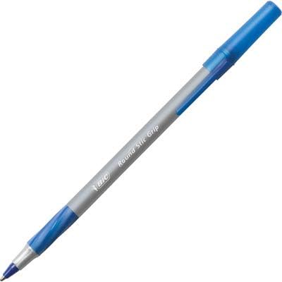 BIC Round Stic Grip Xtra Comfort Fine Blue Ballpoint Pens, Medium Point - Image 4