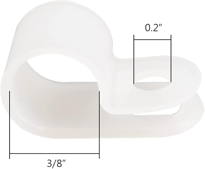 Cable Clamp R-Type Cable Clip Wire Clamp 3/8" Nylon Screw Mounting Cord - Image 3
