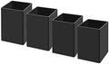 NIUBEE Black Acrylic Pen Holder 4 Pack, Desktop Pencil Cup Stationery Organizer by NIUBEE