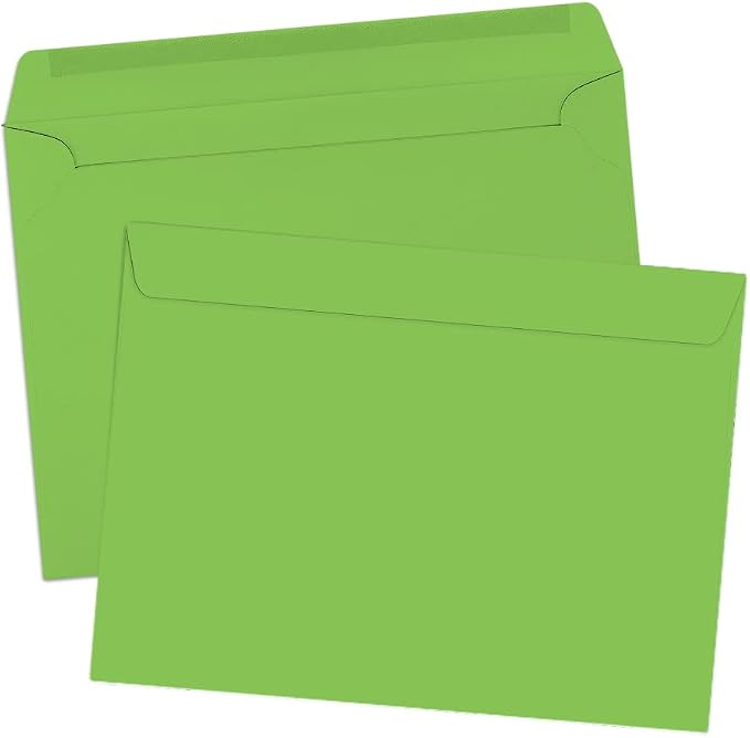 LUXPaper 9 x 12 Booklet Envelopes | Limelight Green | 80lb. Text | 50 Qty - Image 3