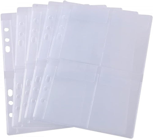 10 Pack A5 Size Plastic Binder Pockets, 6 Holes Waterproof PVC Folders Loose by BAOFALI