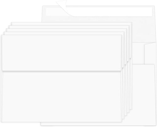 100 Packs White 4x6 Envelopes for Invitation Card, A6 Small Envelopes Self Seal by Ouzoustate