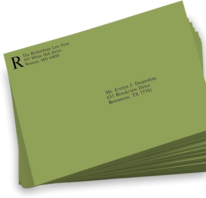 LUXPaper 9 x 12 Booklet Envelopes | Avocado Green | 70lb. Text | 250 Qty - Image 5