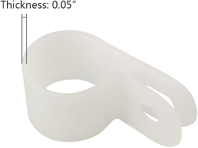 Cable Clamp R-Type Cable Clip Wire Clamp 1/2“ Nylon Screw Mounting Cord - Image 4