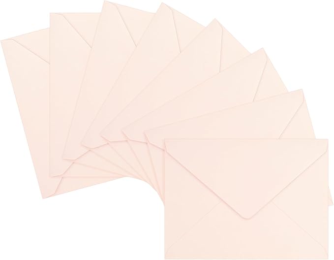 100 Pack A7 Envelopes, Blush Pink Greeting Card Envelopes Self Seal, 5.24 x by LIKAJON
