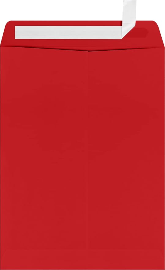 LUXPaper 9 x 12 Open End Envelopes | Peel & Press | Ruby Red | 80lb. Text | 250 by LUXPaper