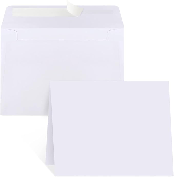 Blank Cards and Envelopes 4x6, 30 Pack White Invitation Cardstock by Joyberg