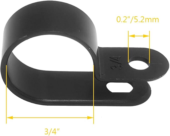 Cable Clamp R-Type Cable Clip Wire Clamp 3/4" Nylon Screw Mounting Cord - Image 3