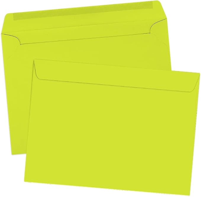 LUXPaper 9 x 12 Booklet Envelopes | Wasabi Green | 80lb. Text | 50 Qty - Image 3