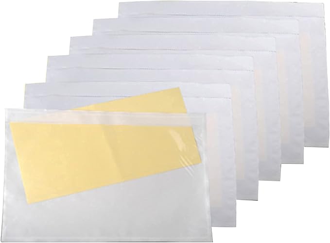 LabelMore 500 pcs 6" x 9" Clear Plastic Adhesive Packing List Envelope Mailing - Image 7