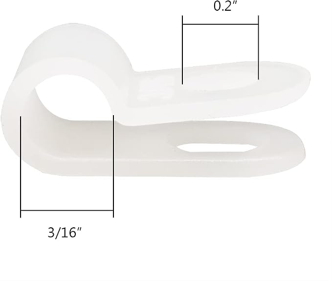 Cable Clamp R-Type Cable Clip Wire Clamp 3/16" Nylon Screw Mounting Cord - Image 3