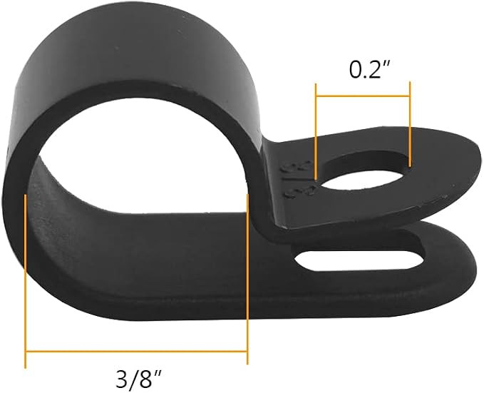 Cable Clamp R-Type Cable Clip Wire Clamp 3/8" Nylon Screw Mounting Cord - Image 3