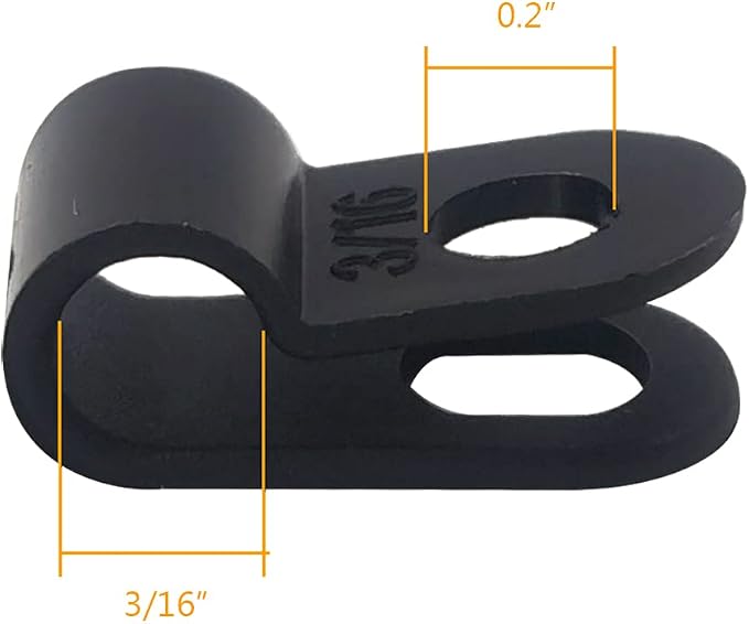 Cable Clamp R-Type Cable Clip Wire Clamp 3/16" Nylon Screw Mounting Cord - Image 4