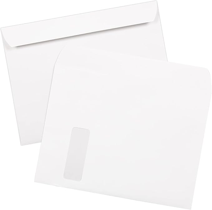 LUXPaper 9 x 12 Booklet Window Envelopes | Bright White | 28lb. Text | 500 Qty - Image 5
