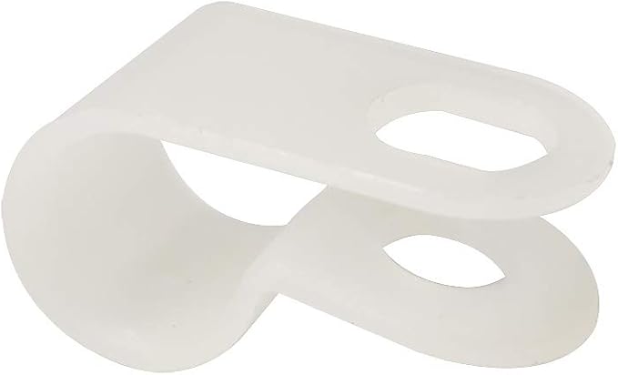 Cable Clamp R-Type Cable Clip Wire Clamp 1/4-inch Nylon Screw Mounting Cord - Image 5