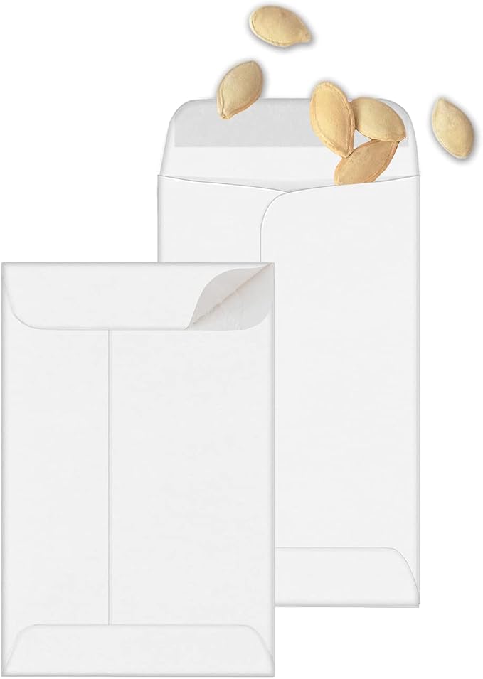 Xxcxpark 500 PCS #1 Coin Envelopes, 2-1/4'' x 3-1/2'' inches White Kraft - Image 6