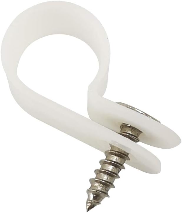 Cable Clamp R-Type Cable Clip Wire Clamp 3/8" Nylon Screw Mounting Cord - Image 5