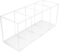 QPEY Acrylic Pen Holder 4 Compartments, Cosmetic Brush Storage Box by QPEY