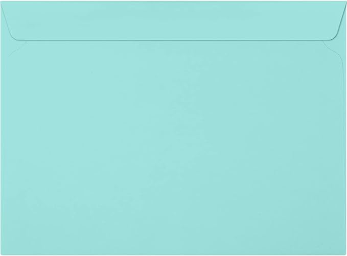 LUXPaper 9 x 12 Booklet Envelopes | Seafoam Blue | 80lb. Text | 50 Qty by LUXPaper