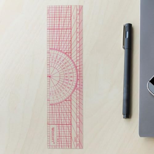 Westcott Engineers' Protractor Ruler, Dual-Scales Cm and Tenths-Inch, - Image 5