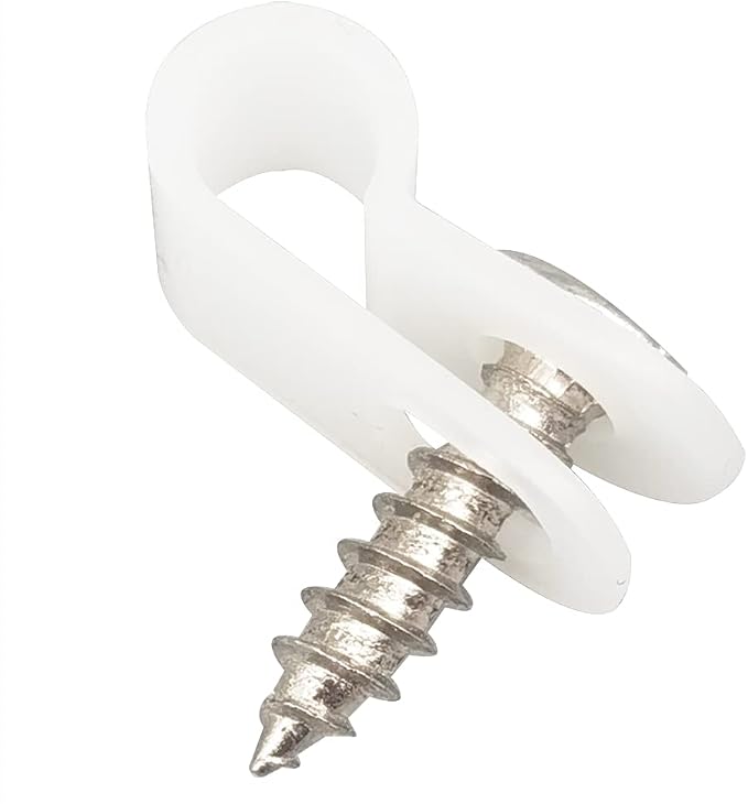 Cable Clamp R-Type Cable Clip Wire Clamp 3/16" Nylon Screw Mounting Cord - Image 5