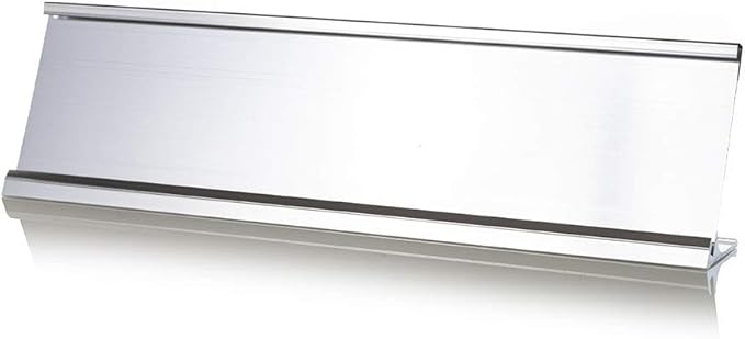 2" x 10" Aluminum Office Desk Nameplate Sign Holder 10 Pack by All+Quality