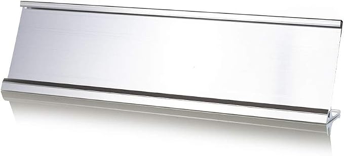 2" x 8" Aluminum Office Desk Nameplate Sign Holder 1 Pack by All+Quality