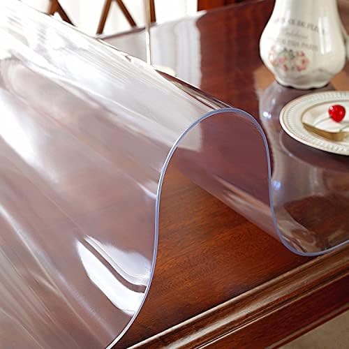 OstepDecor 46 x 66 Inch Clear Table Cover Protector, 2mm Thick Clear Plastic - Image 8