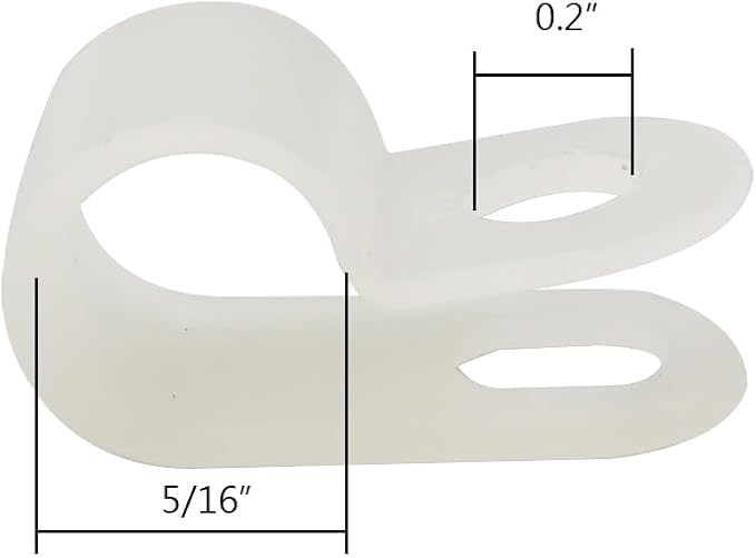 Cable Clamp R-Type Cable Clip Wire Clamp 5/16" Nylon Screw Mounting Cord - Image 3