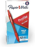 Paper Mate Profile Retractable Ballpoint Pens Bold Red 12 Count by Unknown