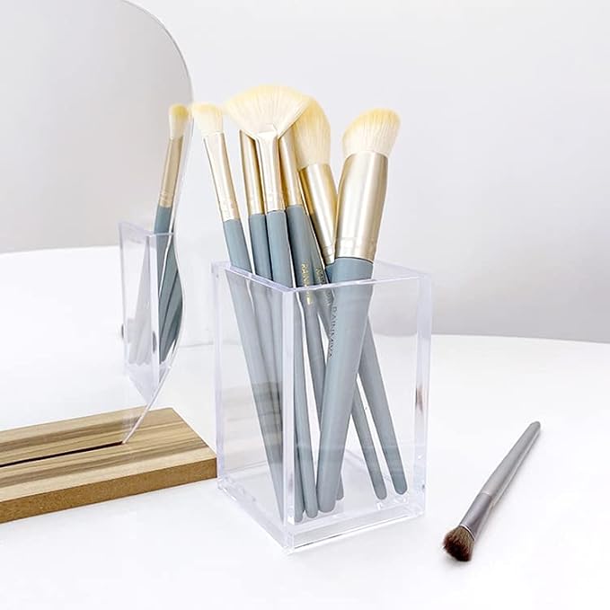 Newkita 3 Pack Clear Acrylic Cosmetic Pencil Pen Holder Cup, Desk Acrylic - Image 5