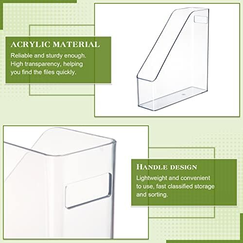 12 Pcs Clear Acrylic Magazine File Holder Plastic Desk Organizer - Image 5