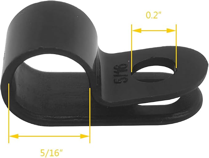 Cable Clamp R-Type Cable Clip Wire Clamp 5/16" Nylon Screw Mounting Cord - Image 2