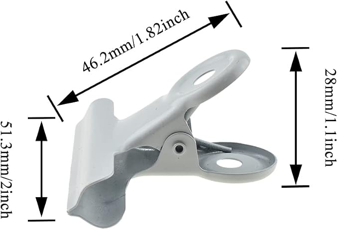HAHIYO 2inch White Bulldog Clips Metal File Hinge Binder Clips Clamps Save - Image 2