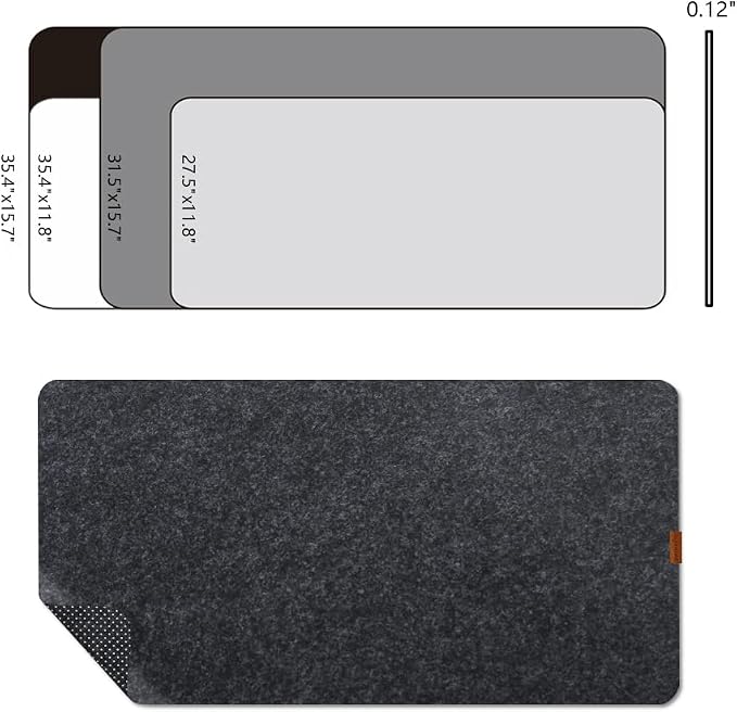 Bright Stone Felt Desk Mat, Non-Slip Mouse Pad, 31.5"x15.7" Office Supplies - Image 7