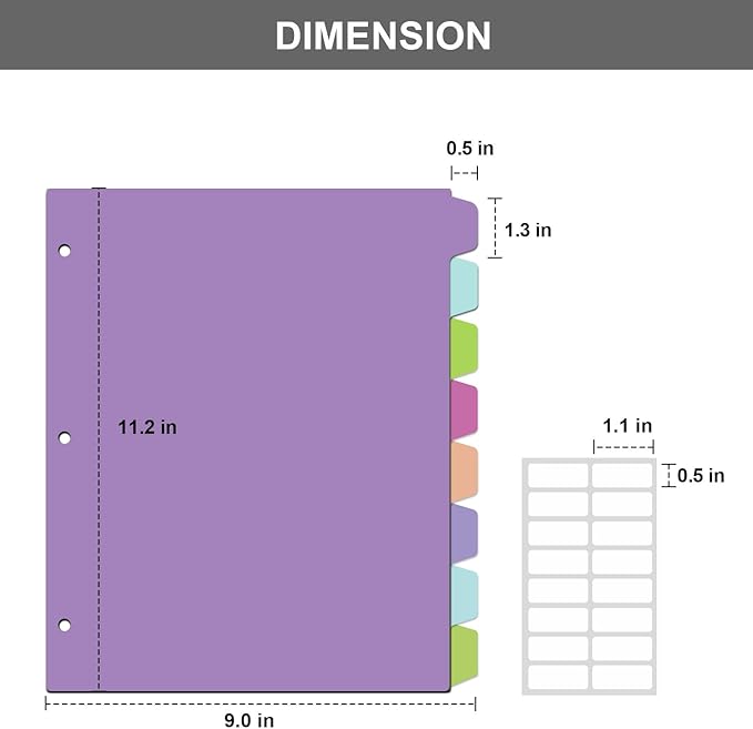 HABGP 24Pcs/3 Set Binder Dividers - Image 3