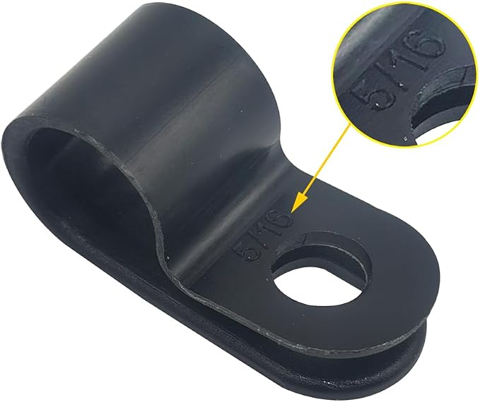 Cable Clamp R-Type Cable Clip Wire Clamp 5/16" Nylon Screw Mounting Cord - Image 3