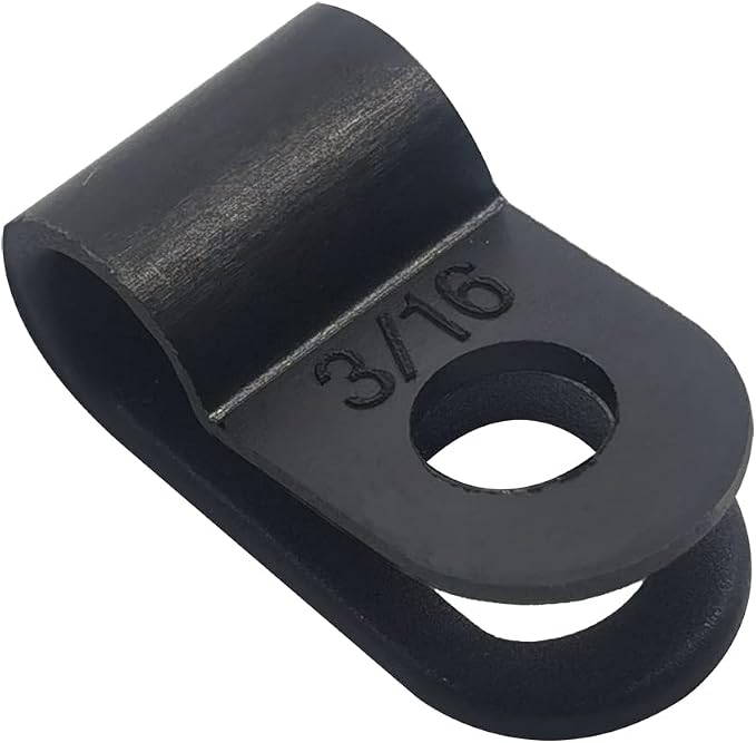 Cable Clamp R-Type Cable Clip Wire Clamp 3/16" Nylon Screw Mounting Cord - Image 2