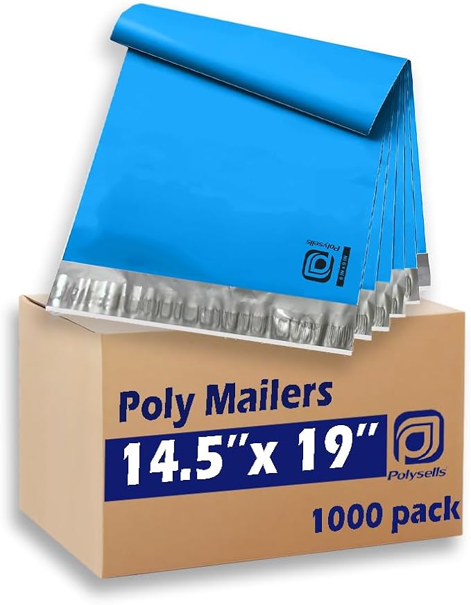 POLYSELLS 1000 pcs 14.5x19 Inches Blue Poly Mailers Shipping Envelopes by POLYSELLS