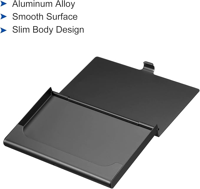 PATIKIL Business Card Holder, 2 Pieces Aluminum Alloy Flip Cover Slim Name - Image 4