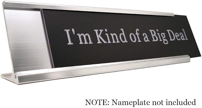 5 Pack 2" x 10" Aluminum Name Plate Desk Holder Silver | Office Business - Image 2