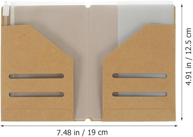 4pcs Kraft Card Holder and Zipper PVC Pouch Travel Kraft Paper Passport Holder - Image 3