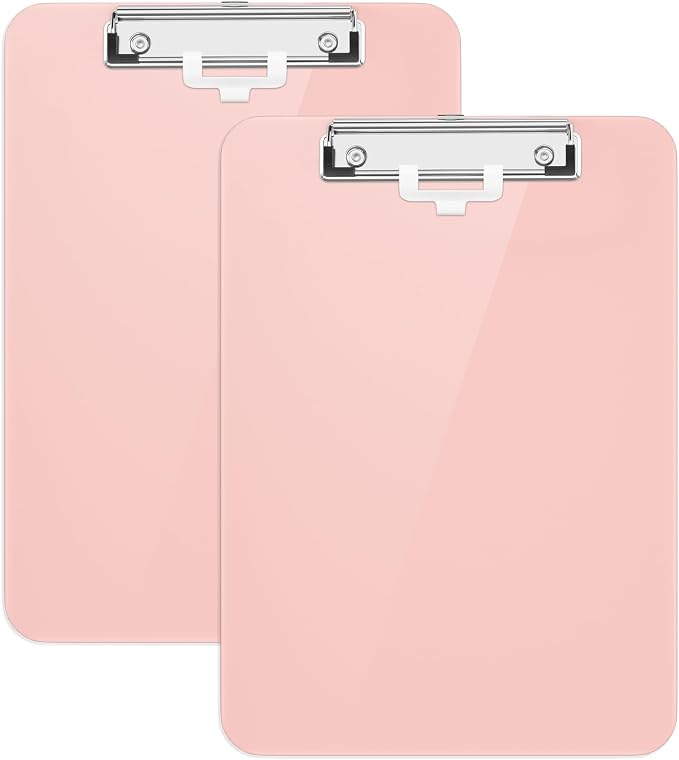 Hongri Plastic Clipboard with Pen Holder, Nurses and Women, Low Profile Clip by Hongri