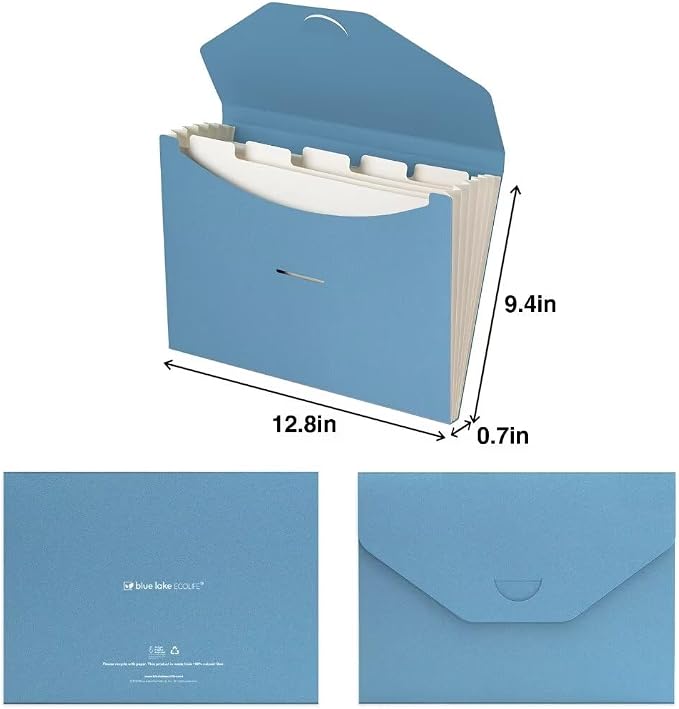 Blue Lake ECOLIFE 6-Pockets Recyclable Paper Expanding File Document Folder - Image 3