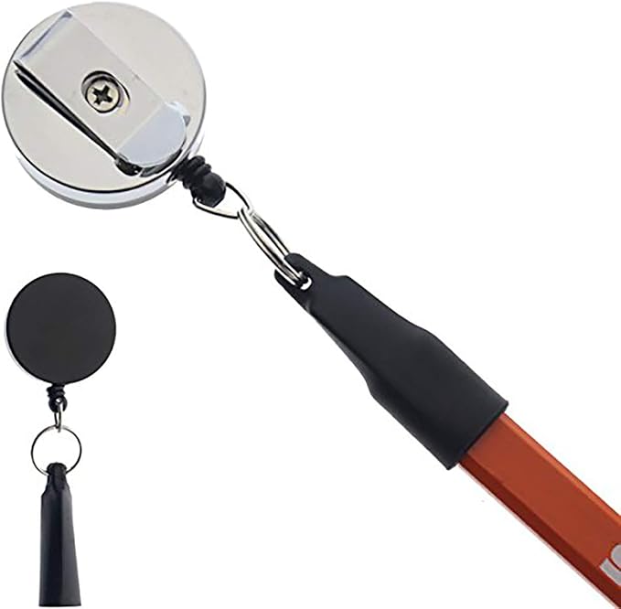 2 Pack - Heavy Duty Retractable Pull Pen Holder - Ideal by SpecialistID